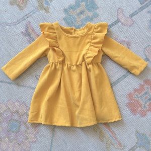 12 Month Long Sleeve Yellow Dress